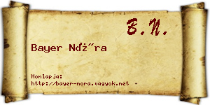 Bayer Nóra névjegykártya